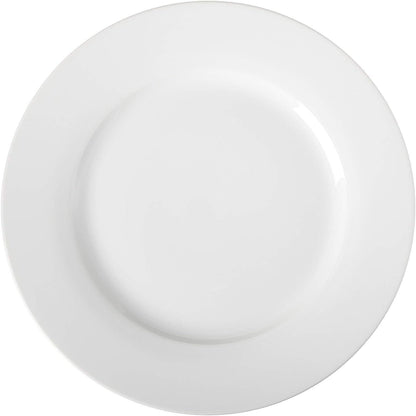 6-Piece White Dinner Plate Set, Microwave and Dishwasher Safe for Everyday Use, 10.5 inches