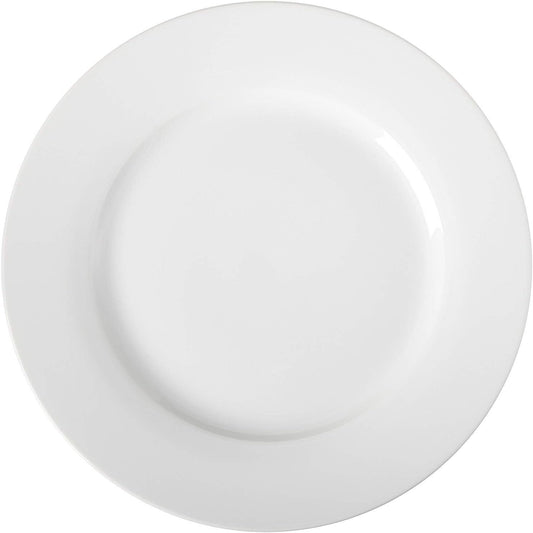 6-Piece White Dinner Plate Set, Microwave and Dishwasher Safe for Everyday Use, 10.5 inches