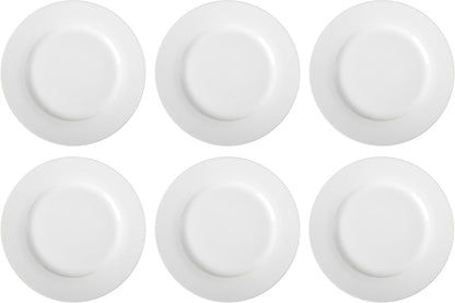 6-Piece White Dinner Plate Set, Microwave and Dishwasher Safe for Everyday Use, 10.5 inches